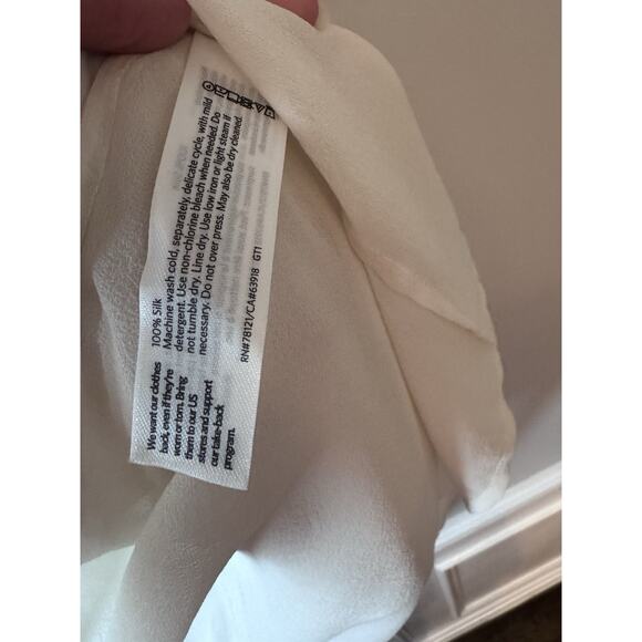 Eileen Fisher Sheer Silk Georgette High Collar Jacket In Bone Sz Medium $328 NWT - Picture 9 of 16